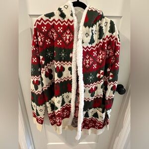 Never Worn Disney Festive Red and Green Cardigan
